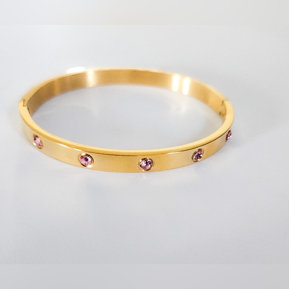 18k gold plated stainless steel bangle for women - Picture 5 of 7